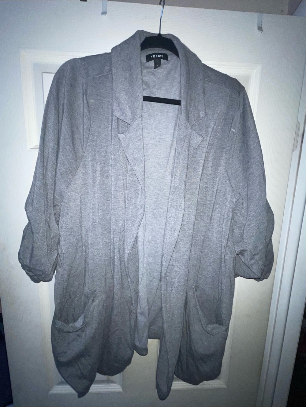 Torrid Gray Open-Front Draped cotton